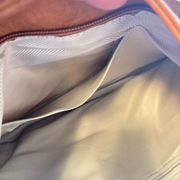 Hobo Crossbody Vegan Chestnut Brown Leather Shoulder Bag - Picture 5 of 9